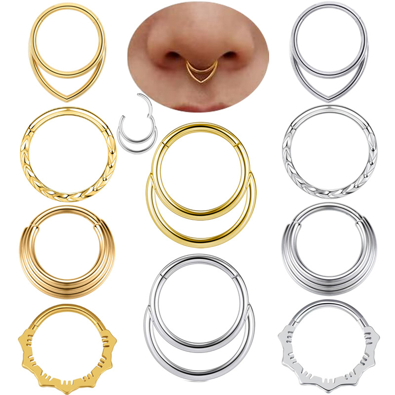 Body Jewelry Cartilage Earrings - الأنف هوب أقراط معدنية الأنف الدائري