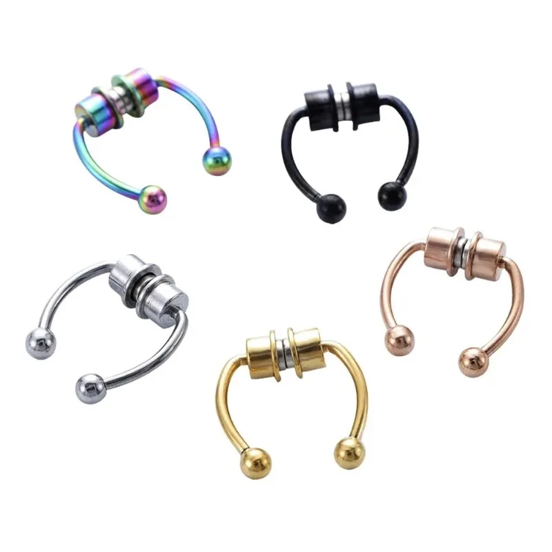Body Jewelry And Piercing - 1/2/3 قطع من حلقات الأنف المغناطيسية