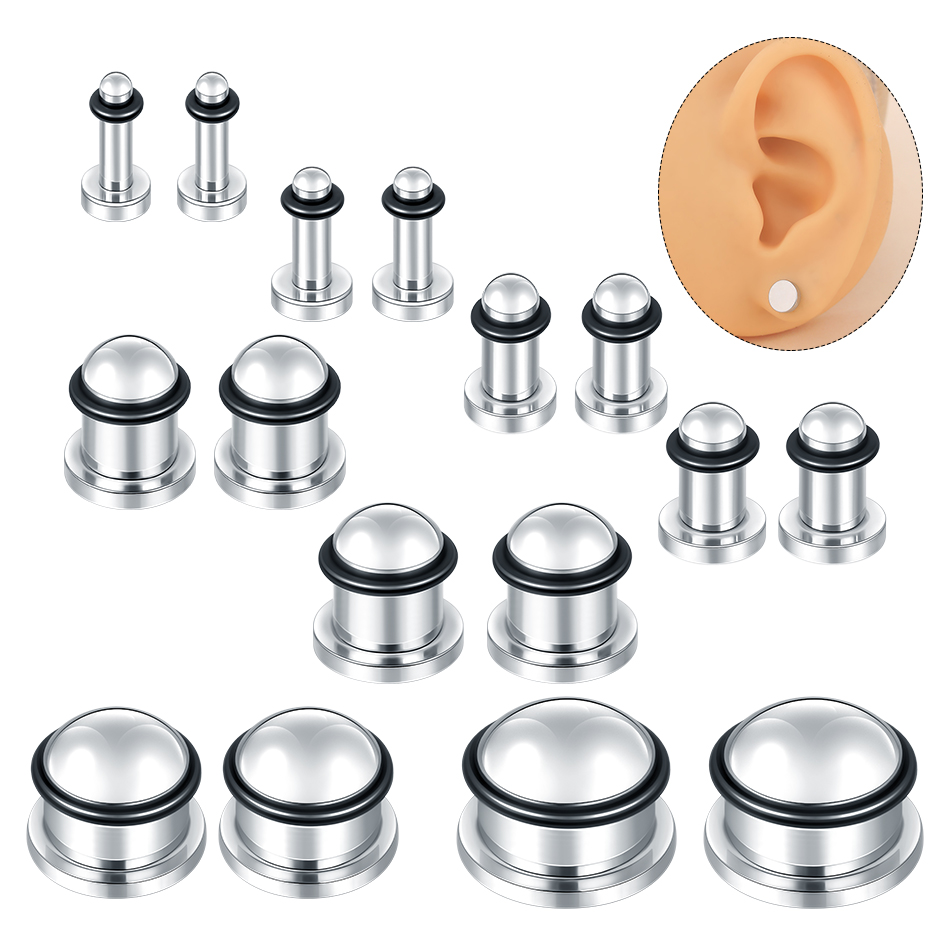 Body Jewelry Ear Gauges - 1 زوج الفولاذ المقاوم للصدأ الأذن