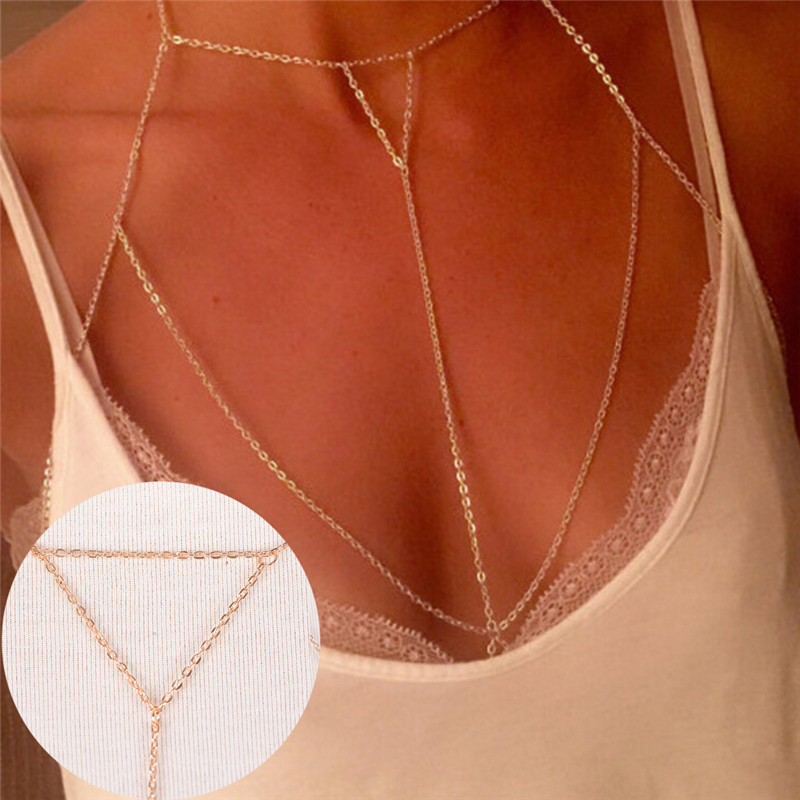 Body Jewelry Necklace - قلادات بكيني متعددة الطبقات للنساء ،