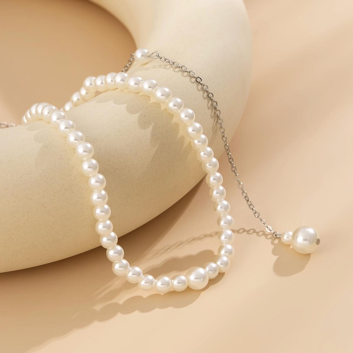 Body Jewelry For Backless Dress - قلادة طويلة من اللؤلؤ الصناعي الفاخر