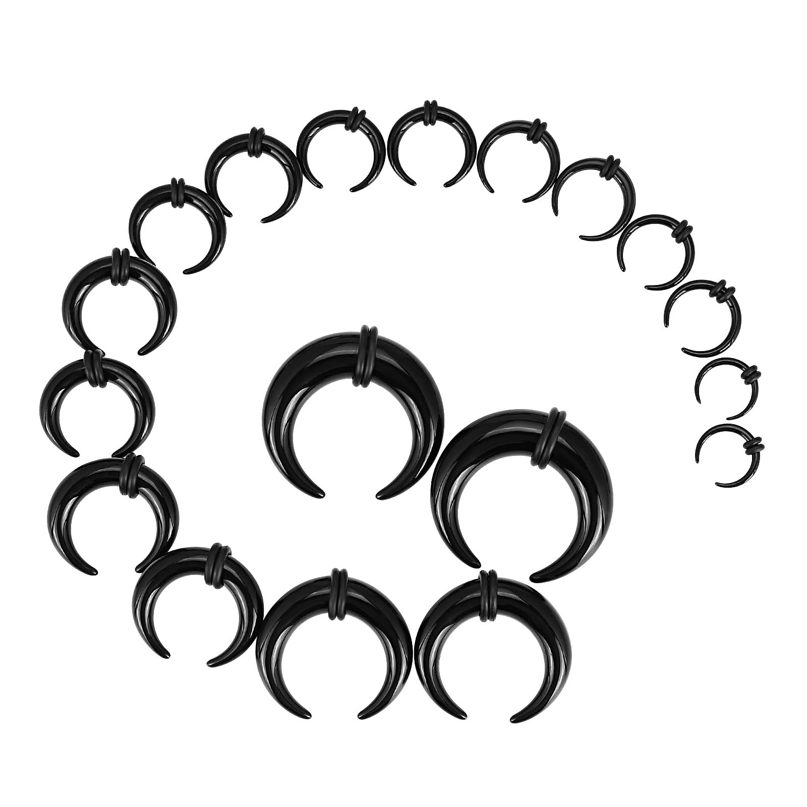 Body Jewelry Ear Gauges - 18 قطعة الحاجز الاكريليك Pincher Tapers