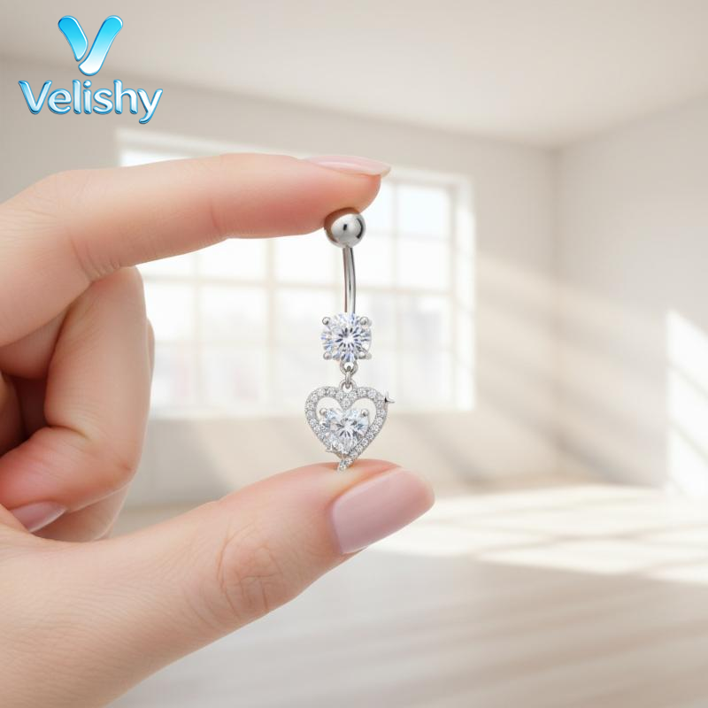 Body Jewelry Surgical Steel - حلقة سرة البطن المتدلية من الفولاذ