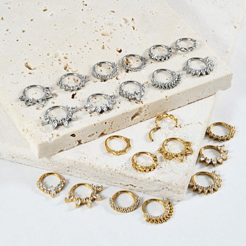Body Jewelry Cartilage Earrings - 31BB كريستال الأنف الأذن الغضروف الدائري
