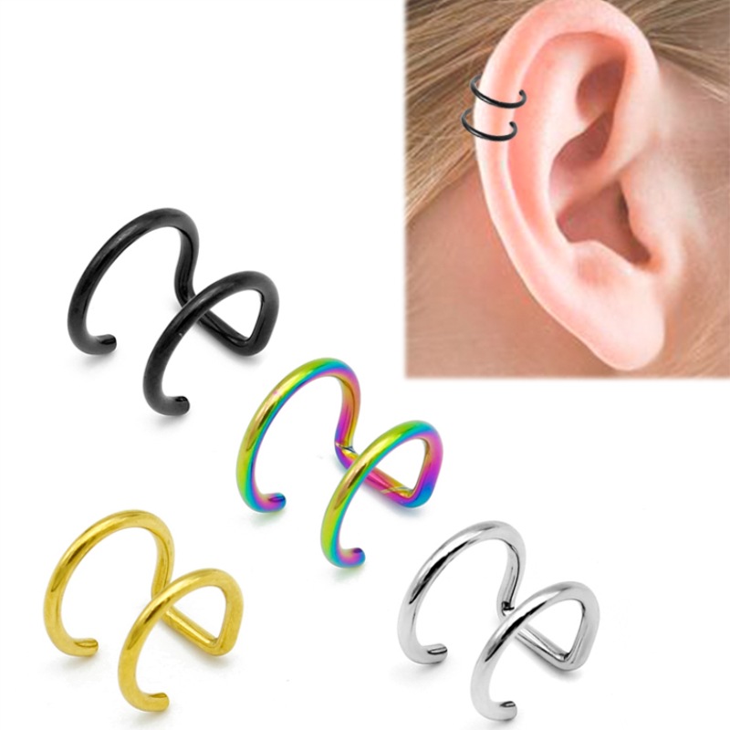 Body Jewelry Ear Piercing - قطعتان من أقراط الأذن المصنوعة من