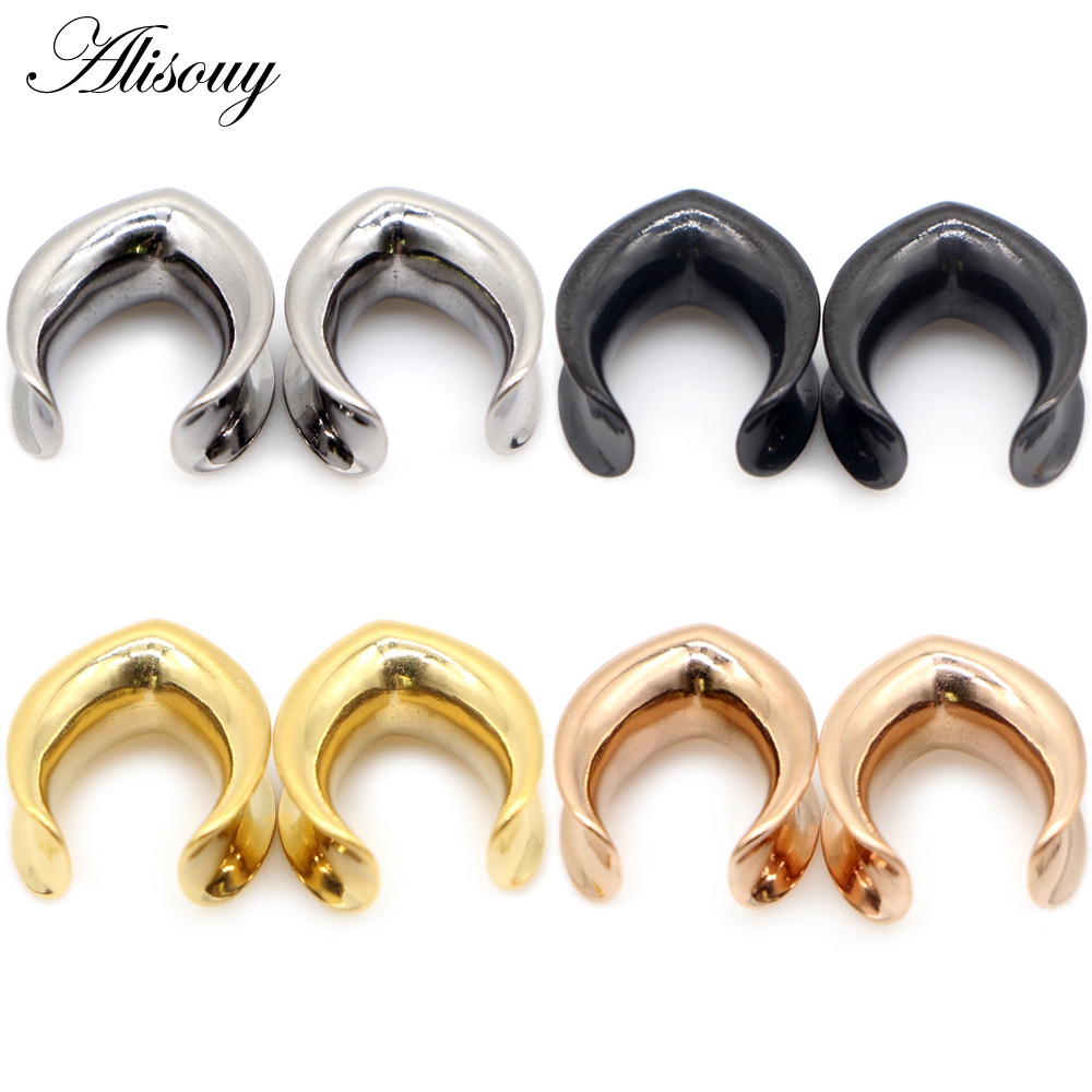 Body Jewelry Ear Gauges - أليسووي قطعتان 6 مم-30 مم قلاع