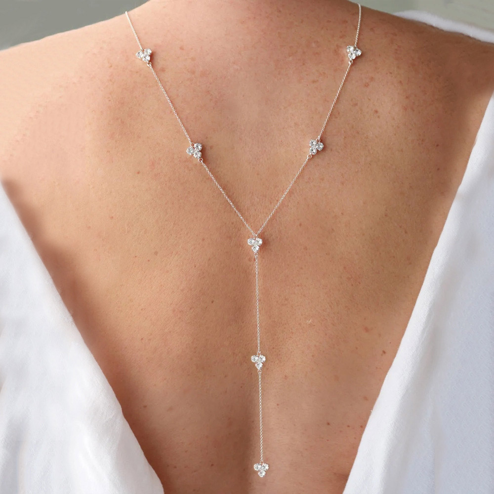 Body Jewelry For Backless Dress - Stonefans أنيقة كريستال عودة قطرة الجسم