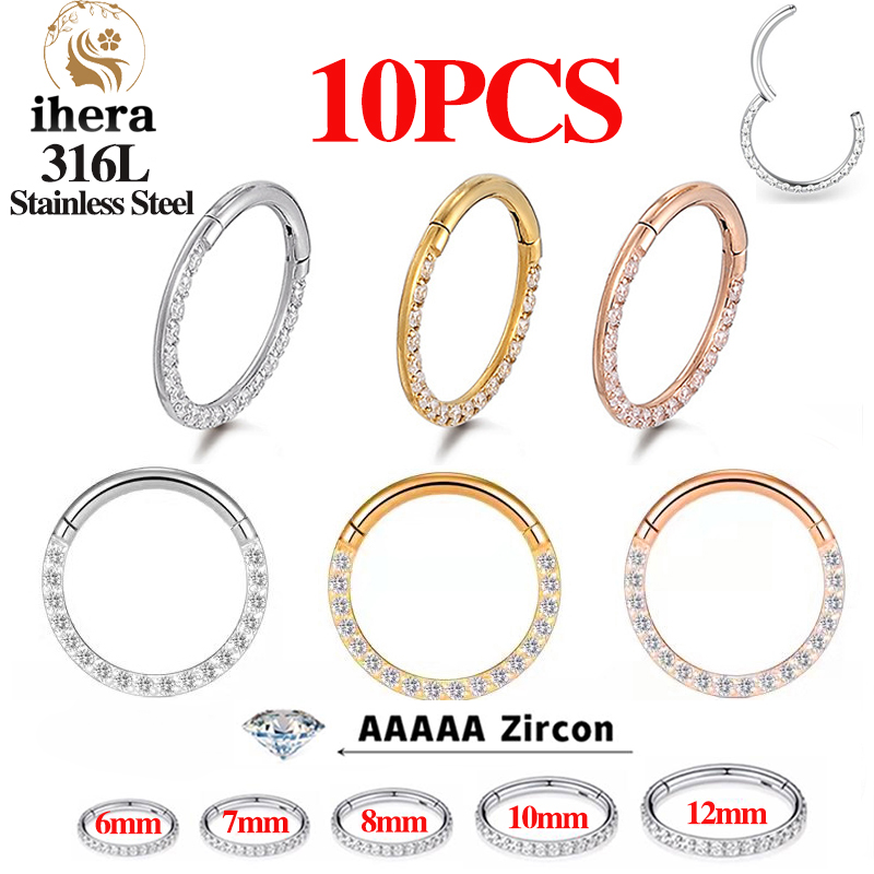 Body Jewelry Ear Piercing - 1/10 قطع حلقات أنف من الفولاذ