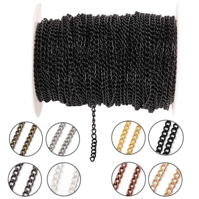 Body Jewelry Chain - سلسلة معدنية مسطحة بيضاوية الشكل بطول