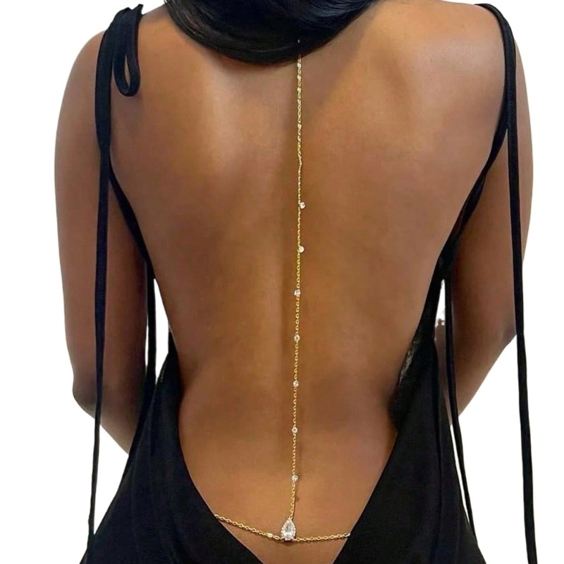 Body Jewelry Necklace - العروس عارية الذراعين حجر الراين Waterdrop