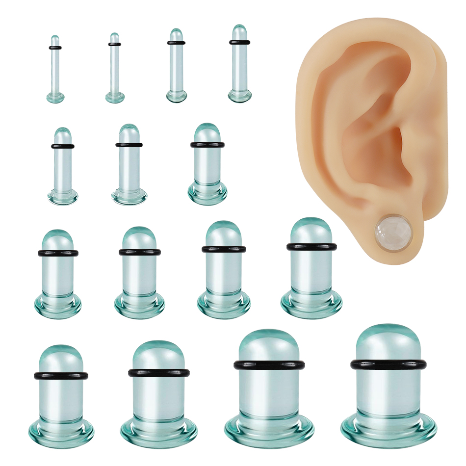 Body Jewelry Tunnels - 1 زوج الزجاج الأذن الأنفاق والمقابس