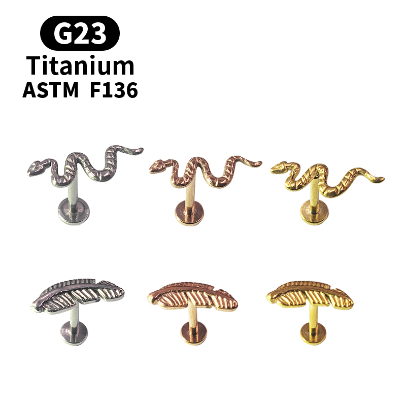 Body Jewelry Surgical Steel - التيتانيوم G23 Labret الزنمة الشفاه خواتم