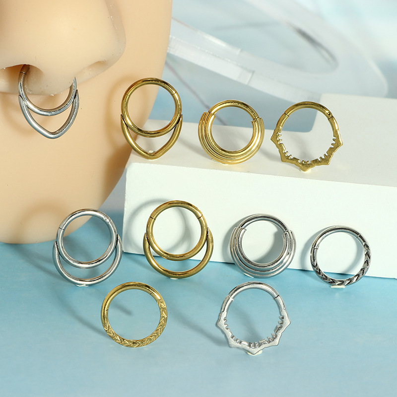 الأنف هوب أقراط معدنية الأنف ا - مراجعة Body Jewelry Cartilage Earrings وسعره
