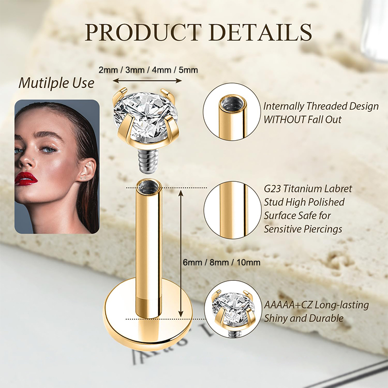 أقراط من التيتانيوم عيار 16G ب - مراجعة Body Jewelry Cartilage Earrings وسعره