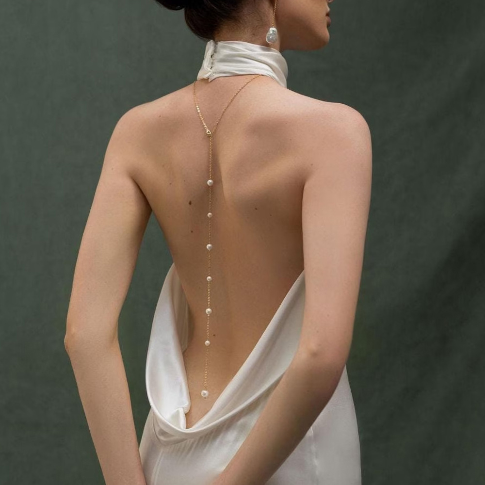 البوهيمي الزفاف عودة سلسلة قلا - مراجعة Body Jewelry For Backless Dress وسعره