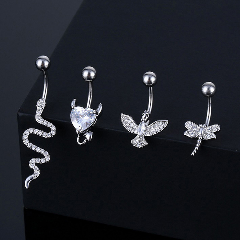 كريستال البطن خاتم على شكل زر  - مراجعة Body Jewelry And Piercing وسعره