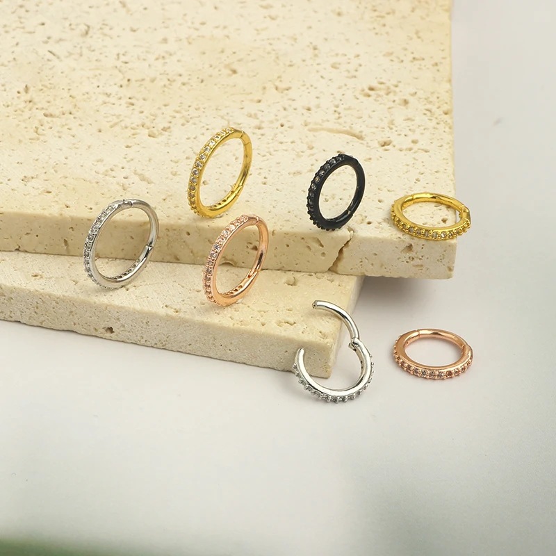 حلقة أنف شفافة 16G مرصعة بالزر - مراجعة Body Jewelry Ear Piercing وسعره