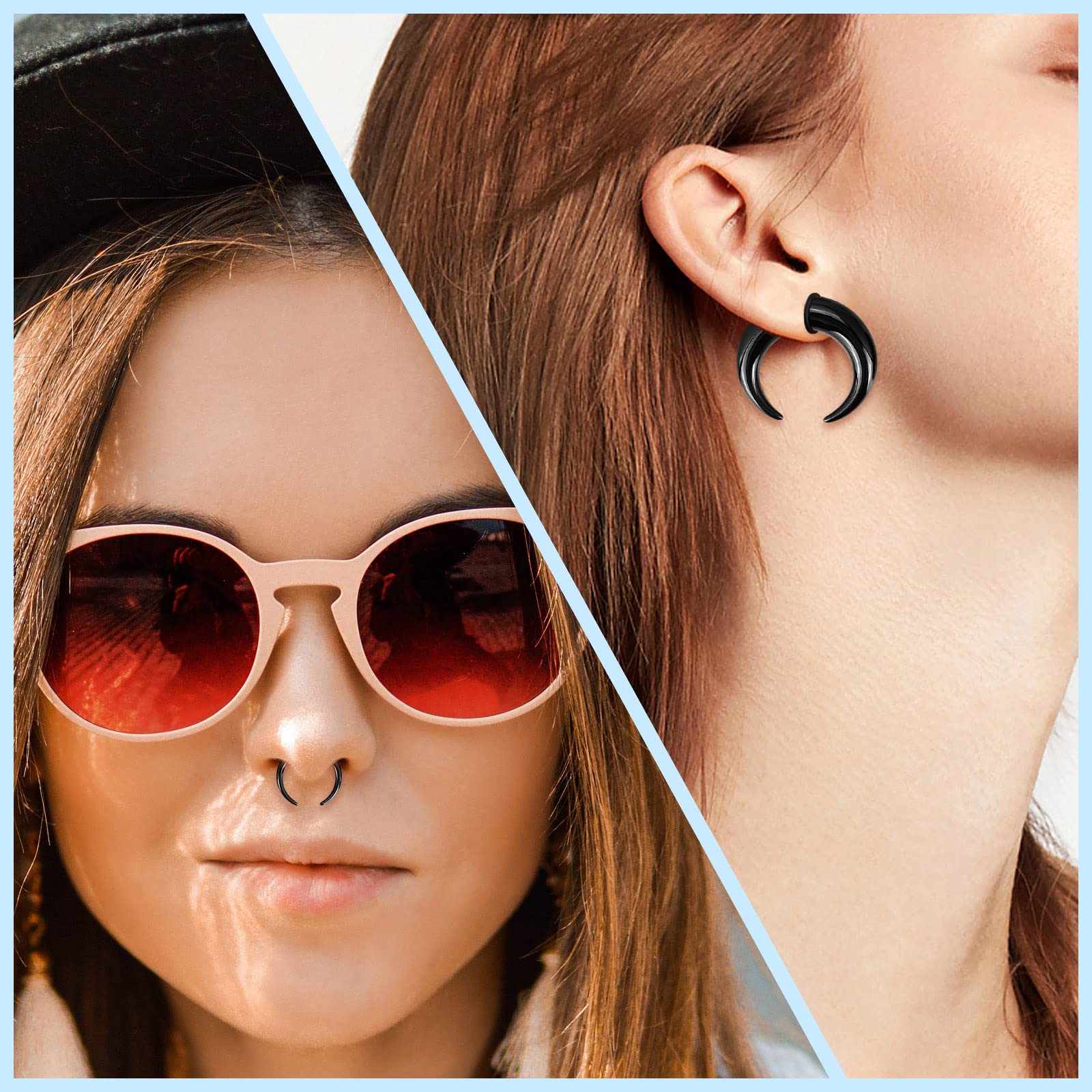 18 قطعة الحاجز الاكريليك Pinch - مراجعة Body Jewelry Ear Gauges وسعره