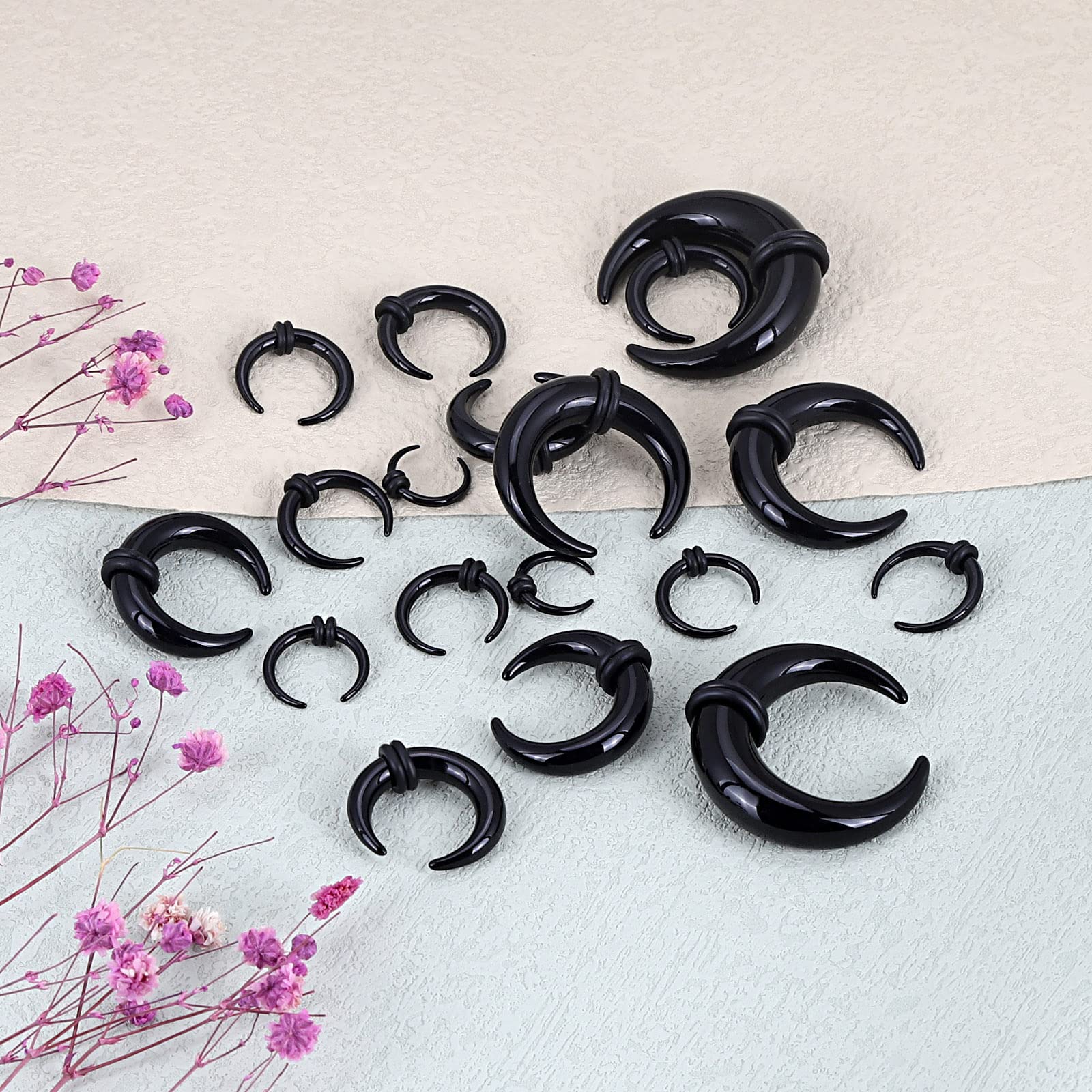 18 قطعة الحاجز الاكريليك Pinch - مراجعة Body Jewelry Ear Gauges وسعره