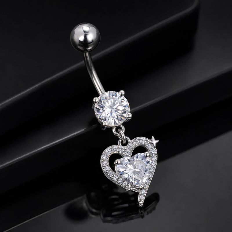 حلقة سرة البطن المتدلية من الف - مراجعة Body Jewelry Surgical Steel وسعره