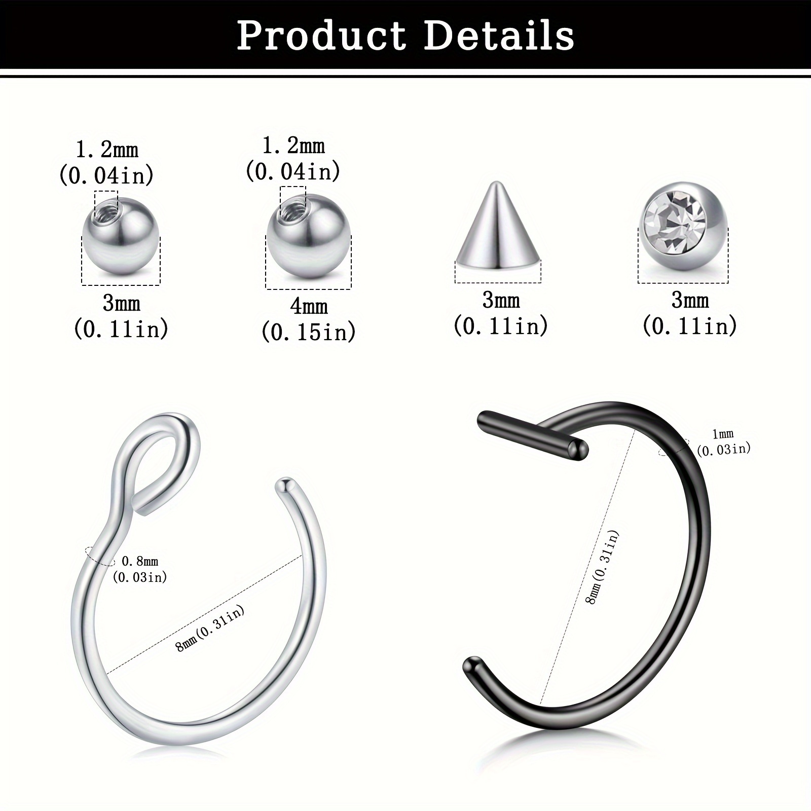 ثقوب مزيفة، حلقة شفاه مزيفة، ح - مراجعة Body Jewelry Ear Piercing وسعره