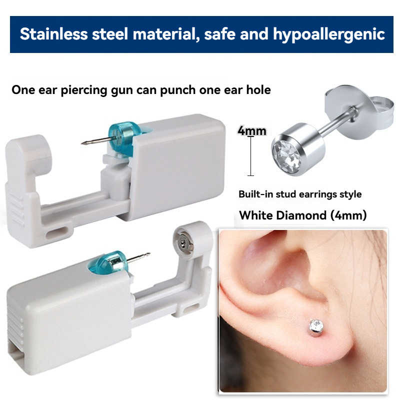 طقم مسدس ثقب الأذن المعقمة للا - مراجعة Body Jewelry Cartilage Earrings وسعره