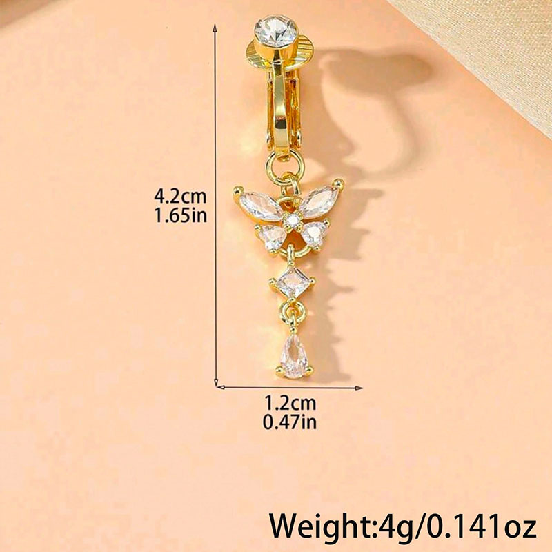 حلقة بطن مزيفة بتصميم فراشة مر - مراجعة Body Jewelry And Piercing وسعره