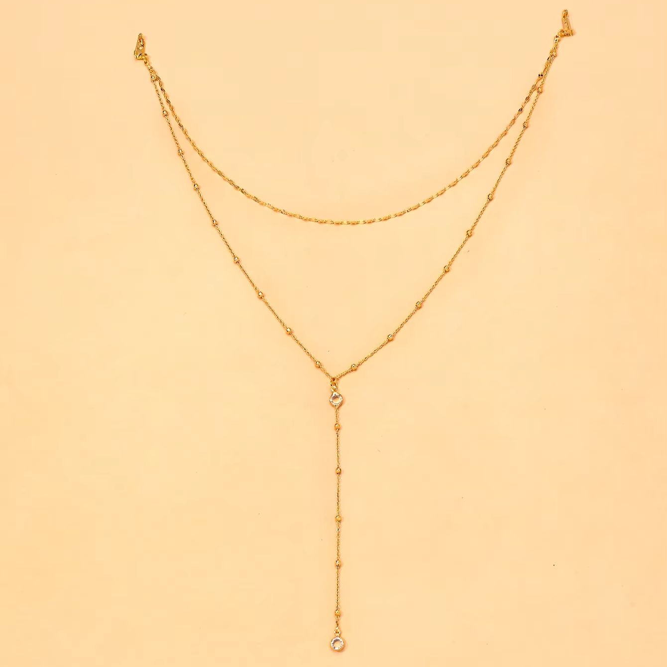 قلادة ذهبية مطلية رقيقة مرصعة  - مراجعة Body Jewelry For Backless Dress وسعره