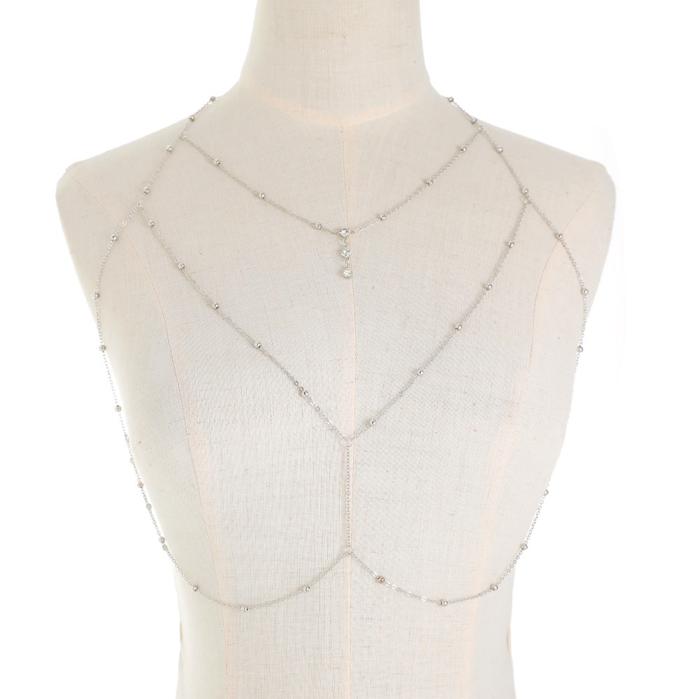 مثير كريستال الصدر سلسلة تسخير - مراجعة Body Jewelry Necklace وسعره