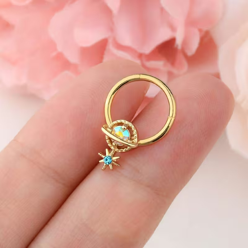 مجوهرات ثقب الحاجز الأنفي والد - مراجعة Body Jewelry Cartilage Earrings وسعره