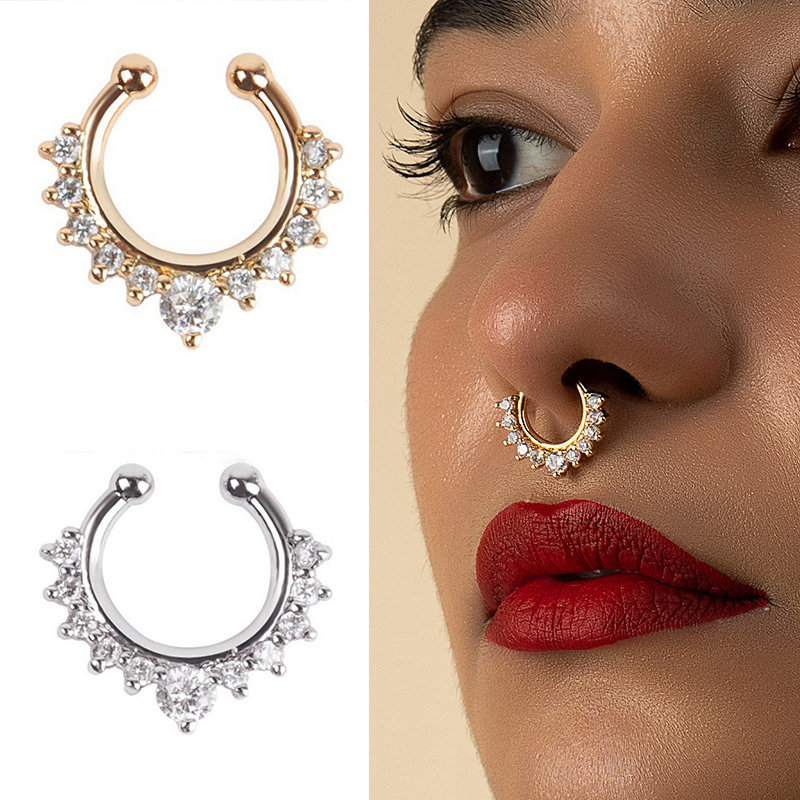 حلقات الأنف المزيفة على شكل حر - مراجعة Body Jewelry Ear Piercing وسعره