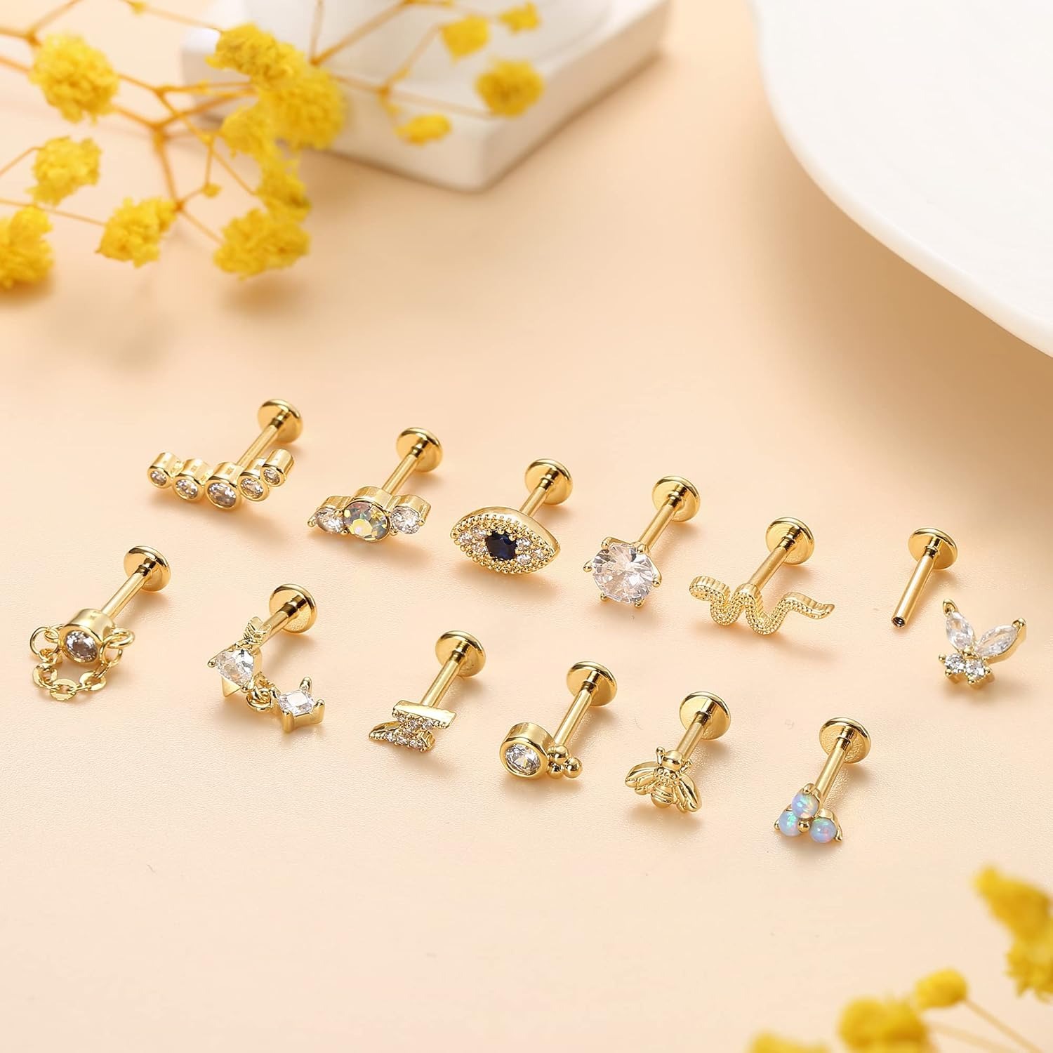 Bobisty 1 قطعة أقراط الغضروف م - مراجعة Body Jewelry Surgical Steel وسعره