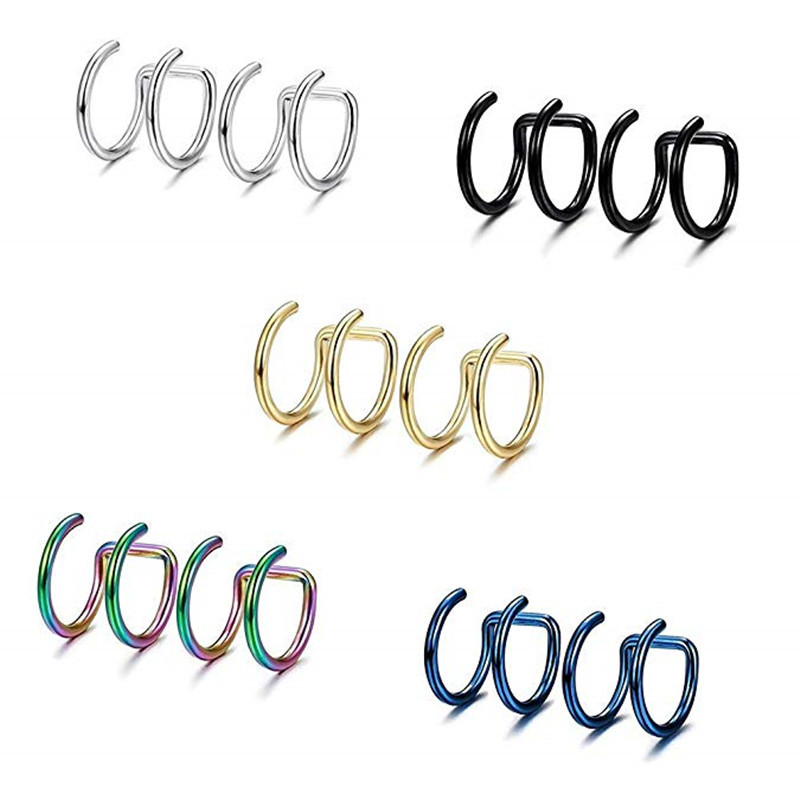 قطعتان من أقراط الأذن المصنوعة - مراجعة Body Jewelry Ear Piercing وسعره