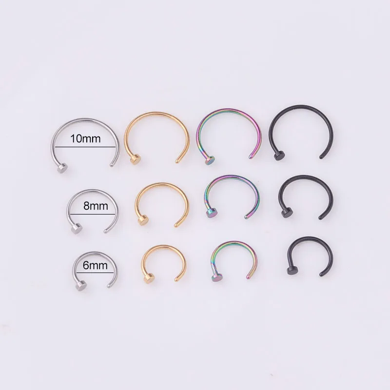 5 قطع/مجموعة حلقات أنف 20G، 6  - مراجعة Body Jewelry Surgical Steel وسعره