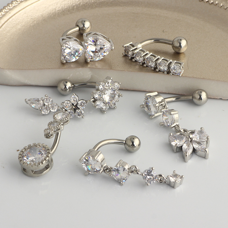 حلقة سرة البطن المتدلية من الف - مراجعة Body Jewelry Surgical Steel وسعره