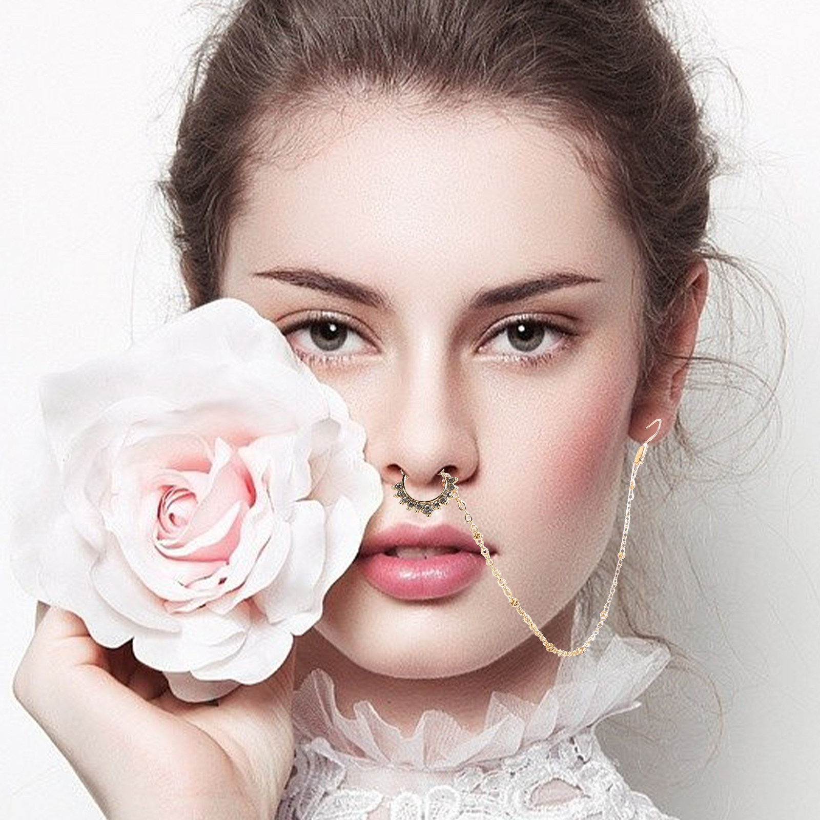 حلقة أنف ذهبية مزيفة بدون ثقب  - مراجعة Body Jewelry And Earrings وسعره