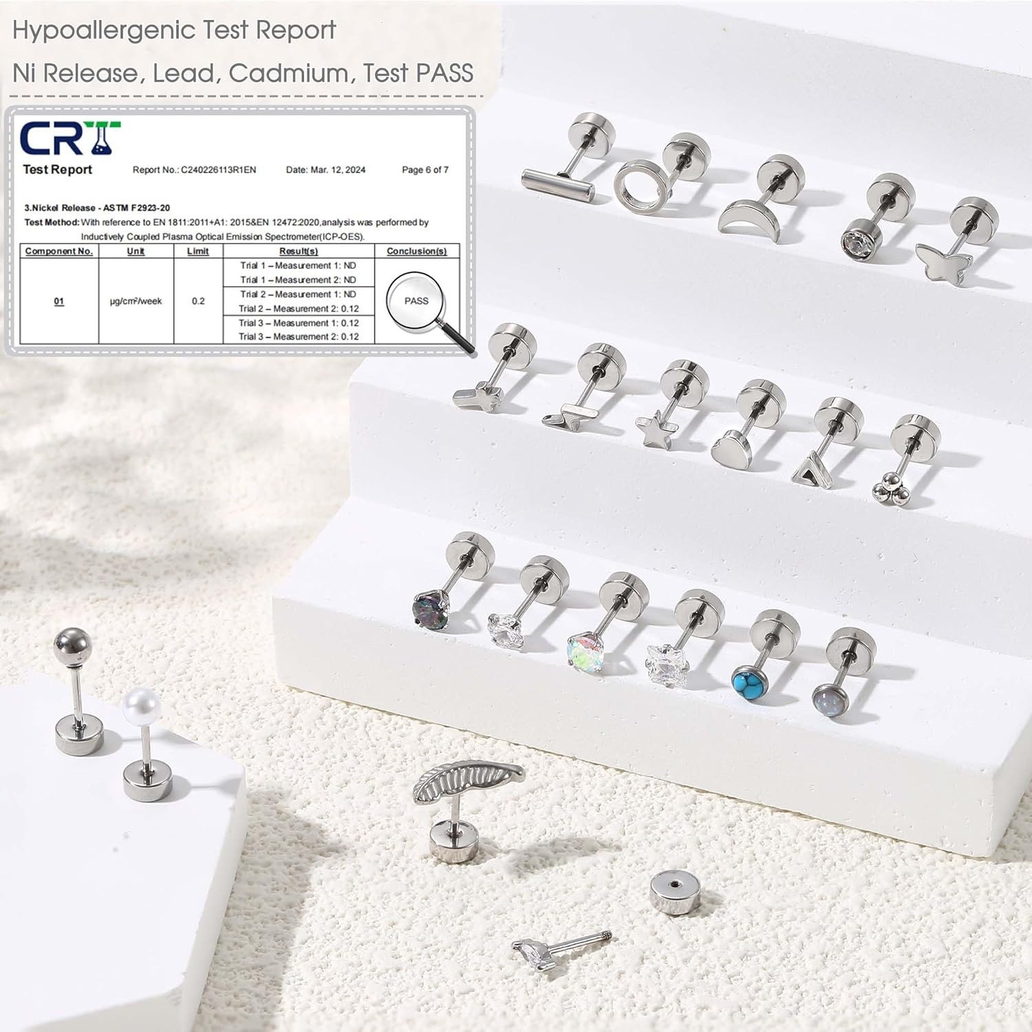 Florideco 1 زوج هيبوالرجينيك ش - مراجعة Body Jewelry Surgical Steel وسعره