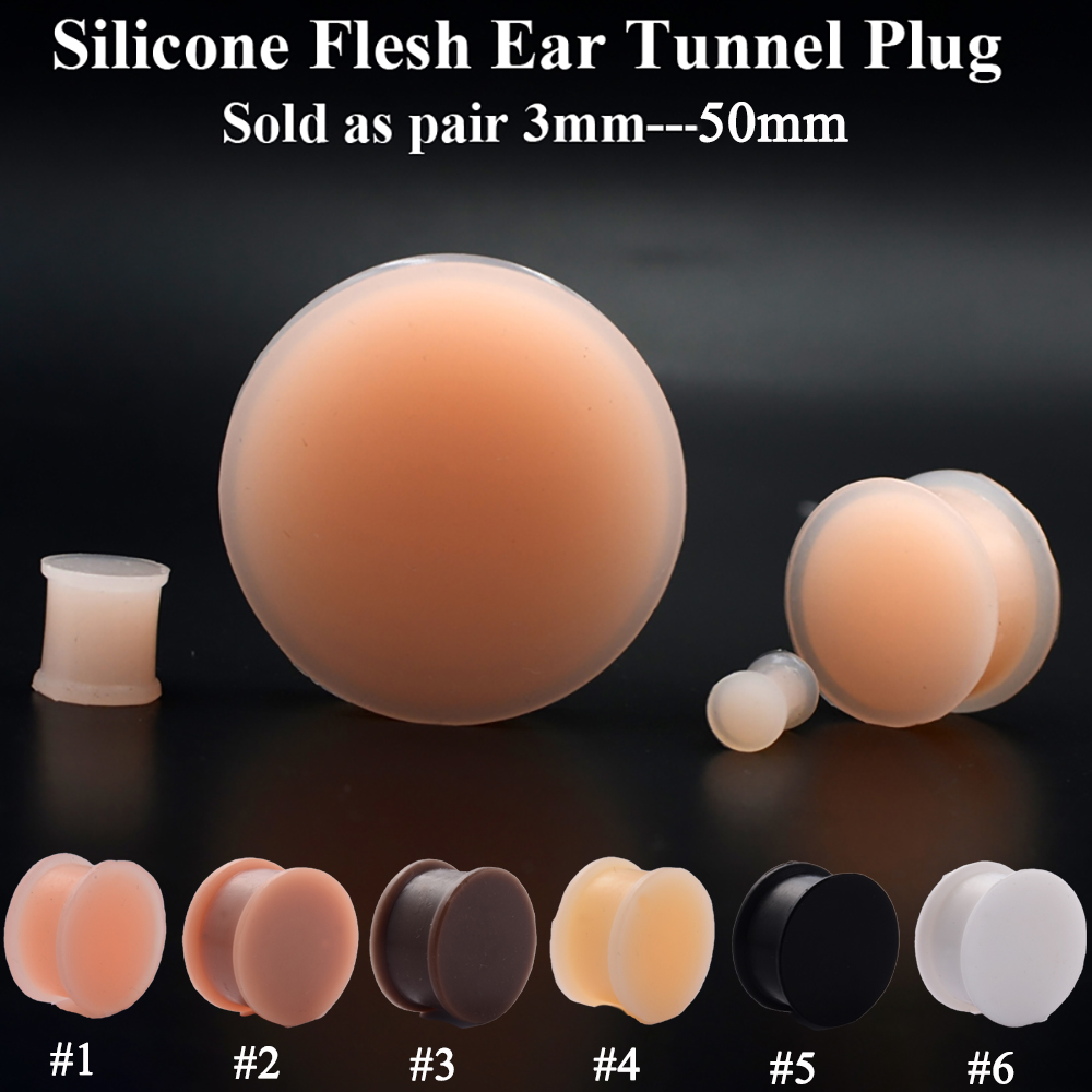 1 زوج سيليكون مرنة سميكة الأذن - مراجعة Body Jewelry Ear Gauges وسعره