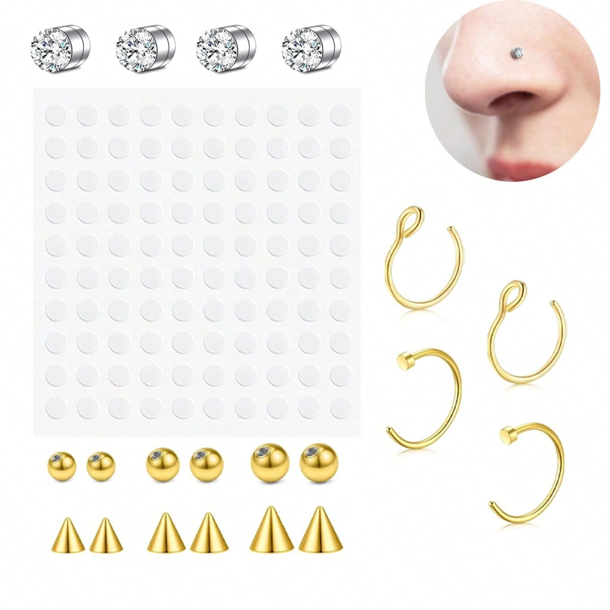 حلقات أنف وفواصل أنفية وهمية ل - مراجعة Body Jewelry And Piercing وسعره