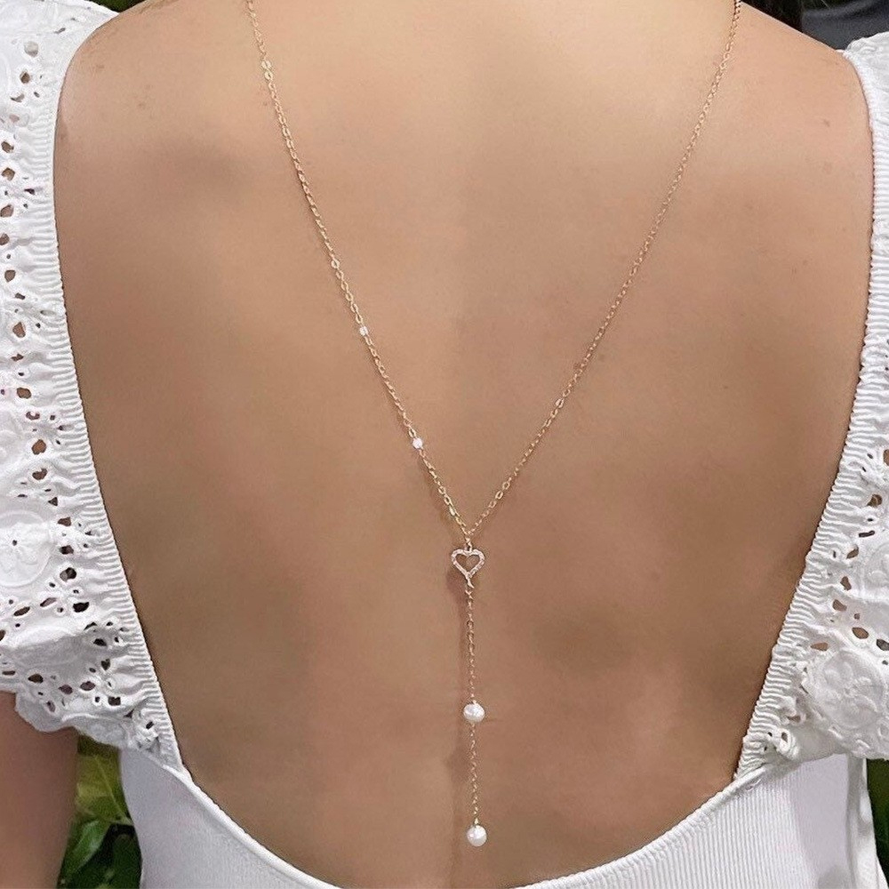 الجوف القلب الزفاف عودة سلسلة  - مراجعة Body Jewelry For Backless Dress وسعره