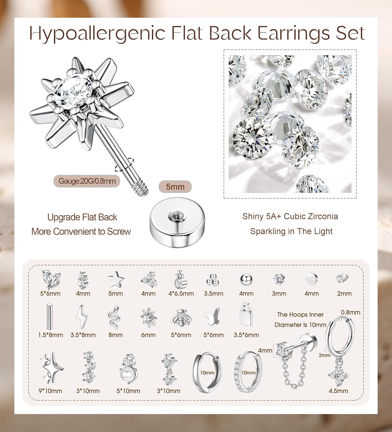 Bobisty 1 قطعة أقراط للأذنين ا - مراجعة Body Jewelry Surgical Steel وسعره