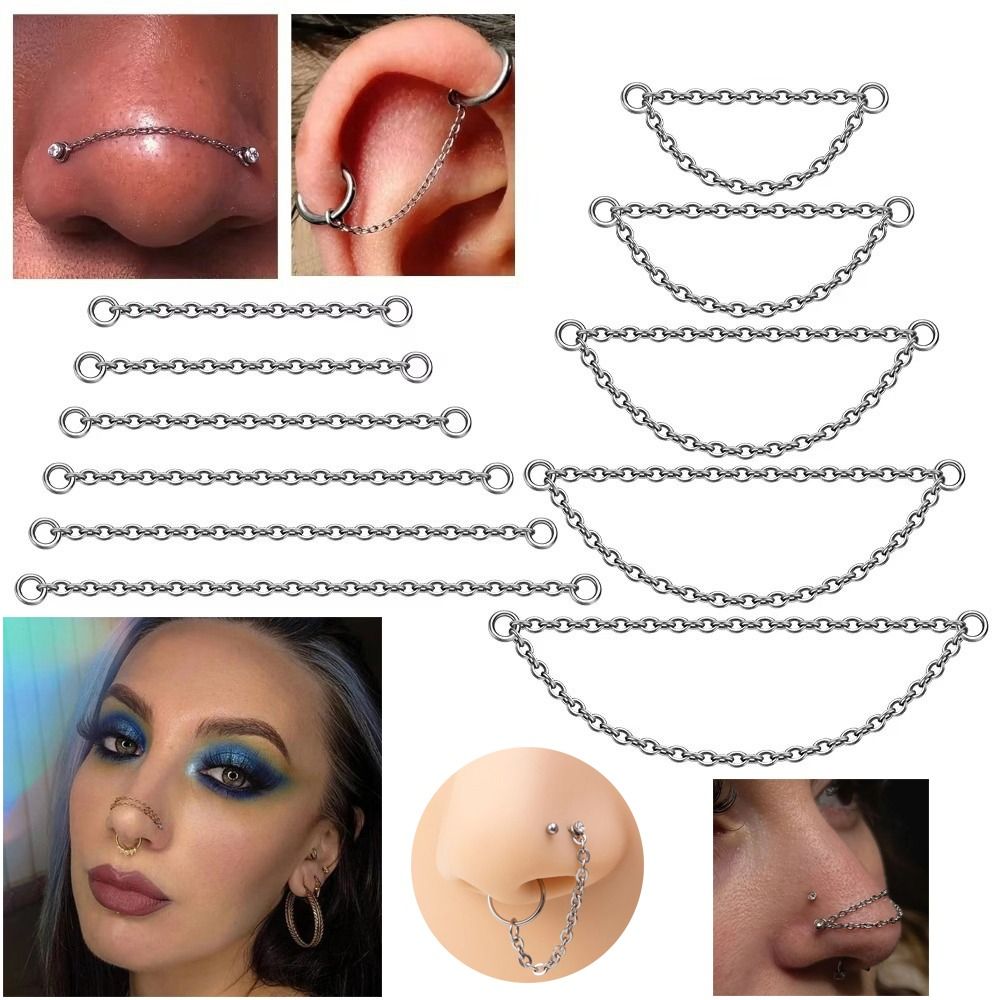 سلسلة أنف من التيتانيوم بتصميم - مراجعة Body Jewelry Ear Piercing وسعره