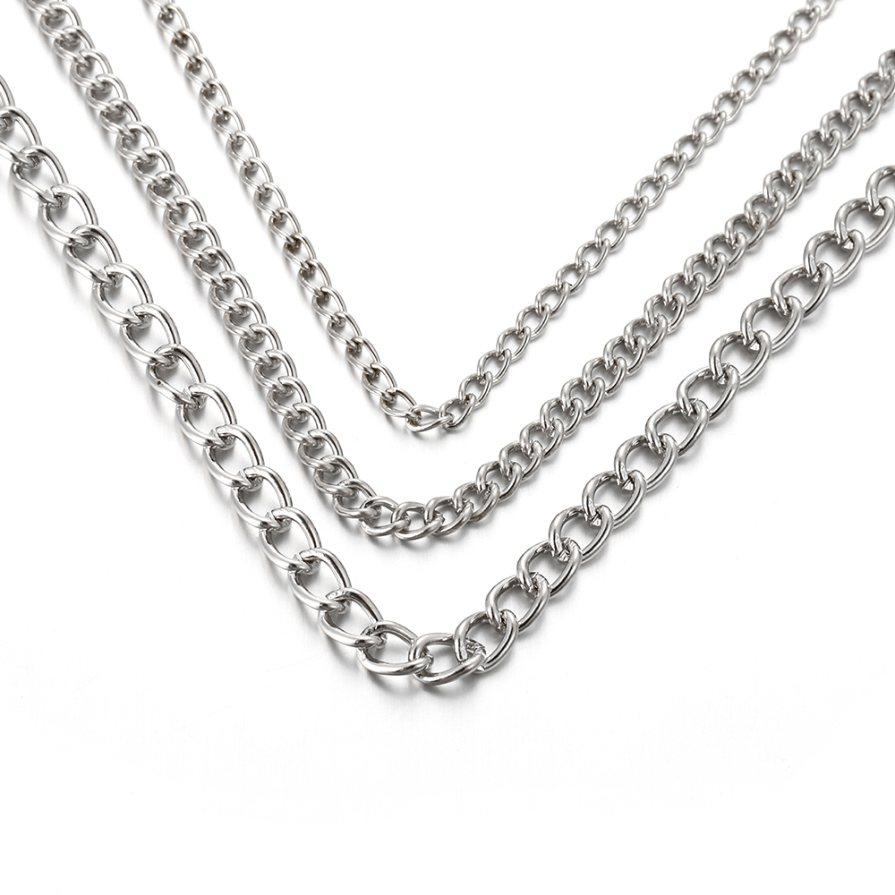 سلسلة معدنية مسطحة بيضاوية الش - مراجعة Body Jewelry Chain وسعره