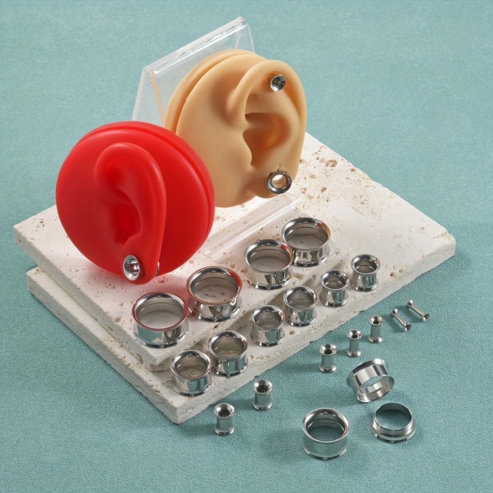 1 زوج/12 أزواج مجموعة الفولاذ  - مراجعة Body Jewelry Ear Gauges وسعره