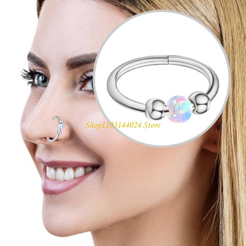 N5KE مطرز أوبال الأنف خواتم ال - مراجعة Body Jewelry Cartilage Earrings وسعره