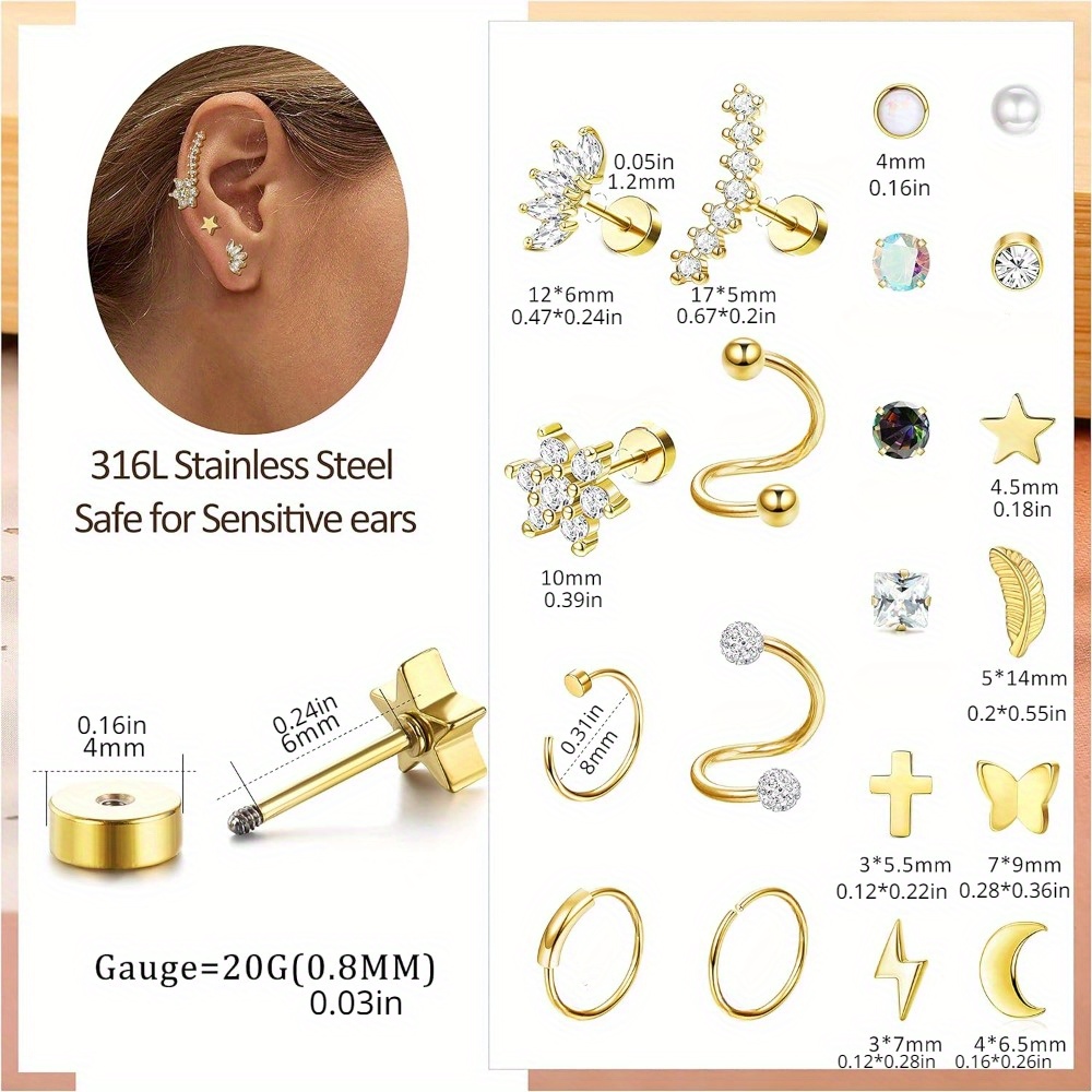 Drperfect-أقراط فولاذية جراحية - مراجعة Body Jewelry Surgical Steel وسعره
