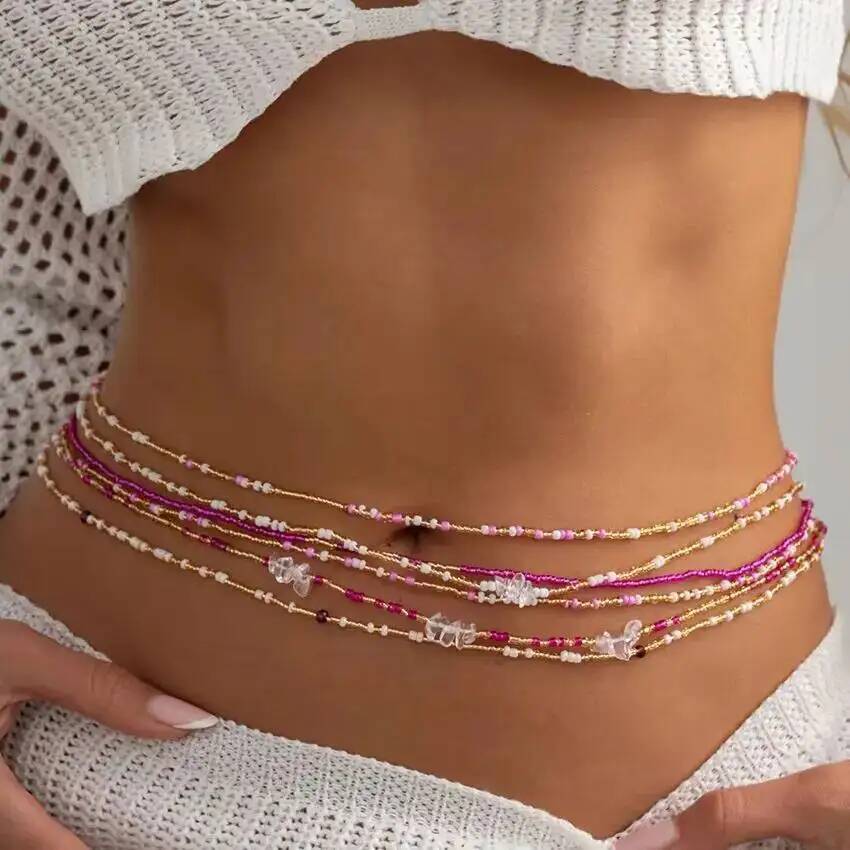 مجموعة من 6 قطع سلاسل خصر بوهي - مراجعة Body Jewelry Chain وسعره